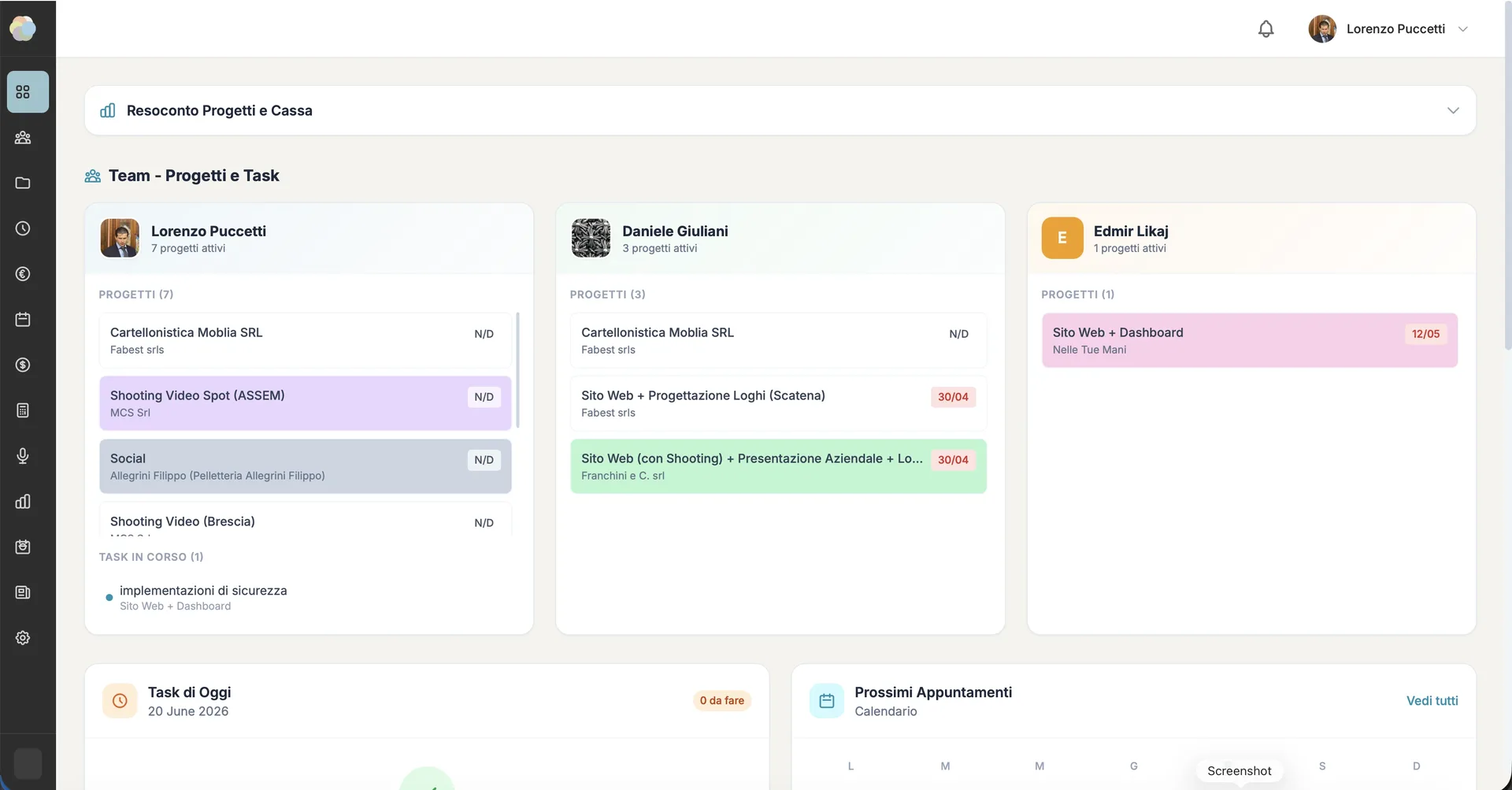 Eterea Studio CRM — vista 2